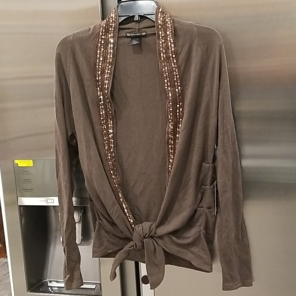 💕GOLD HAWK💕 Silk Cashmere Open Shawl Cardigan